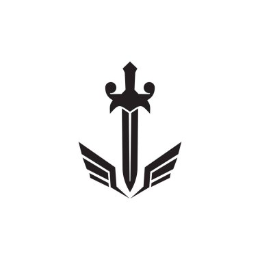 Kılıç logosu tasarım vektör şablonu