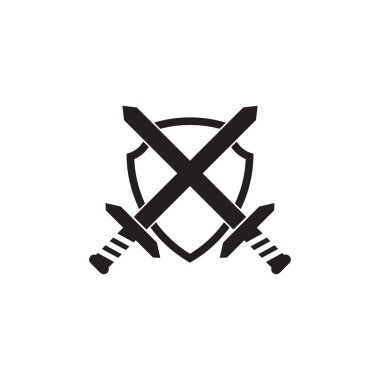 Kılıç logosu tasarım vektör şablonu