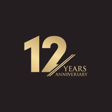 12. yıl dönümü amblem logo tasarım şablonu