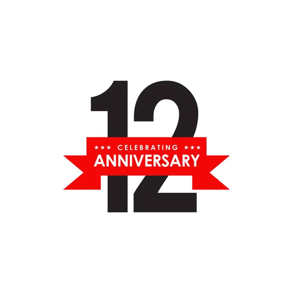 12th year anniversary emblem logo design vector template — 스톡 벡터