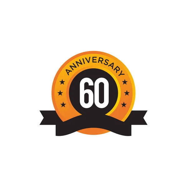 60η επέτειος έμβλημα λογότυπο σχεδιασμό διάνυσμα πρότυπο — Διανυσματικό Αρχείο