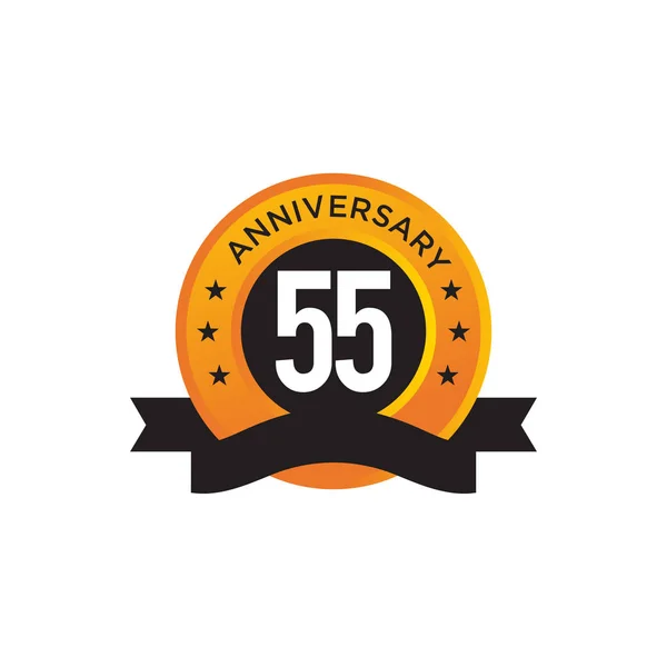55η επέτειος έμβλημα λογότυπο σχεδιασμό διάνυσμα πρότυπο — Διανυσματικό Αρχείο