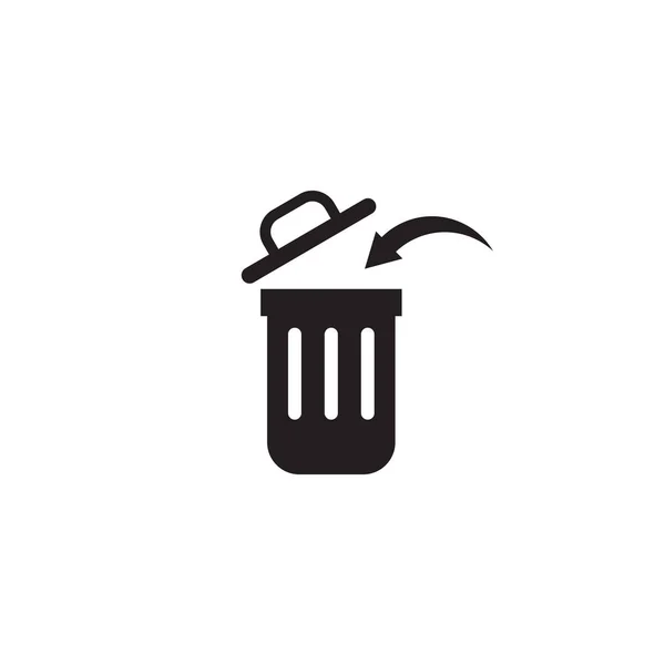 Trash bin icon logo design vector illustration template — 스톡 벡터