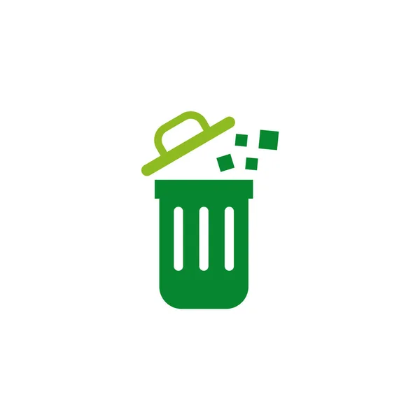Çöp kutusu simgesi logo tasarımı vektör illüstrasyon şablonu — Stok Vektör