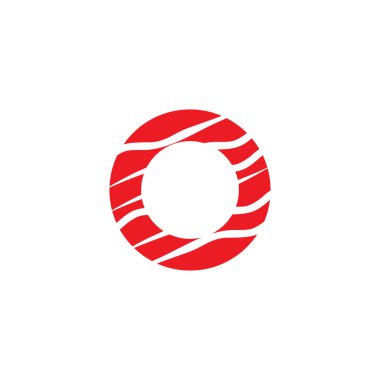 O harfi ilk simge logo tasarım şablonu