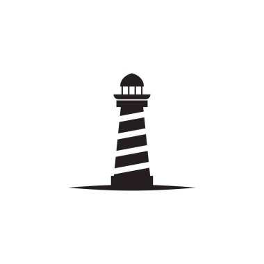 Deniz feneri logo tasarım vektör şablonu