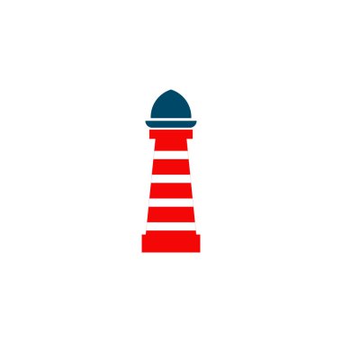 Deniz feneri logo tasarım vektör şablonu