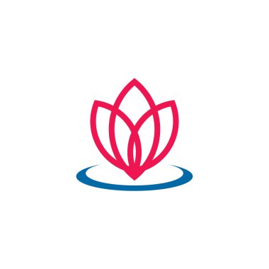 Lotus çiçeği simgesi logo tasarım şablonu