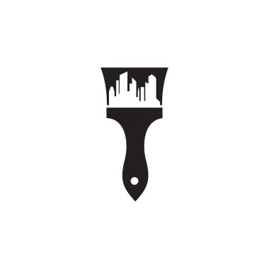 Fırça simgesi logo tasarım şablonunu boya