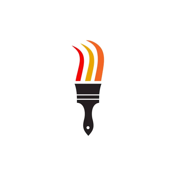 Fırça simgesi logo tasarım şablonunu boya — Stok Vektör