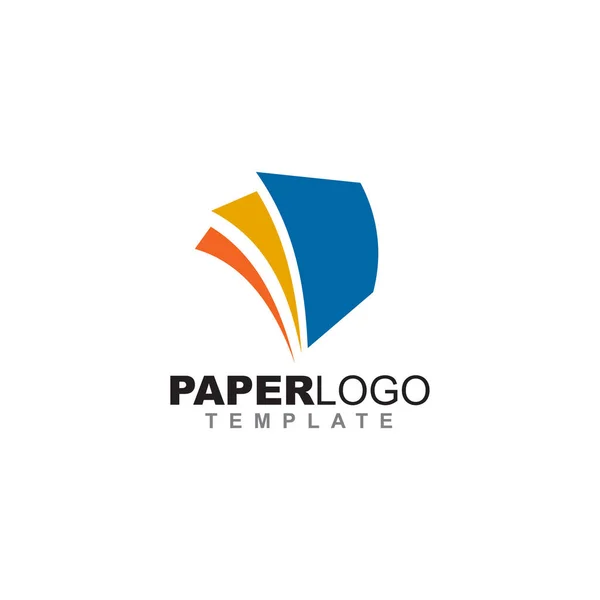 Papier-Symbol Logo Design Vektor-Vorlage — Stockvektor