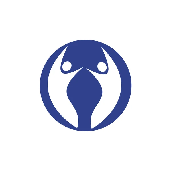 人間のキャラクターアイコンのロゴデザインインスピレーション — ストックベクタ