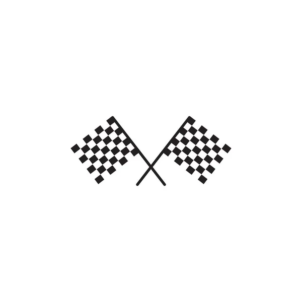 Modello di illustrazione vettoriale del logo icona bandiera gara — Vettoriale Stock