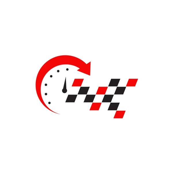 Progettazione logo icona bandiera gara — Vettoriale Stock