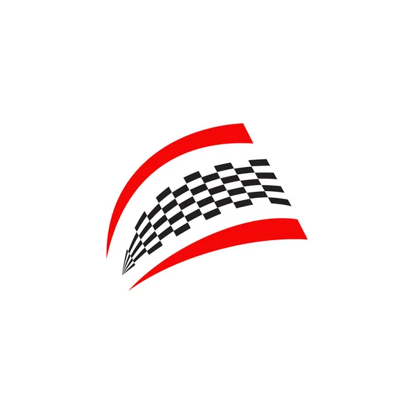 レースフラッグアイコンロゴデザインベクトルイラストテンプレート — ストックベクタ