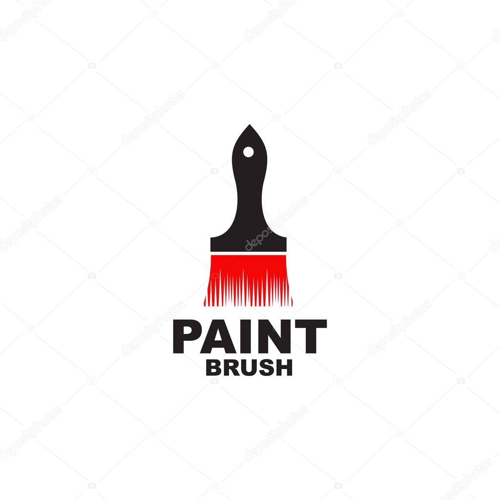 Paint brush icon logo design vector template