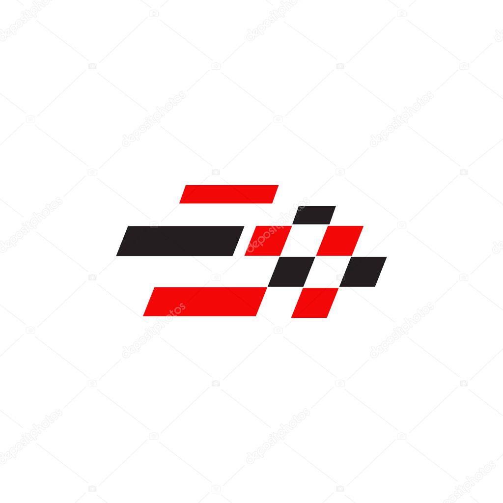 Race flag icon logo design inspiration vector template