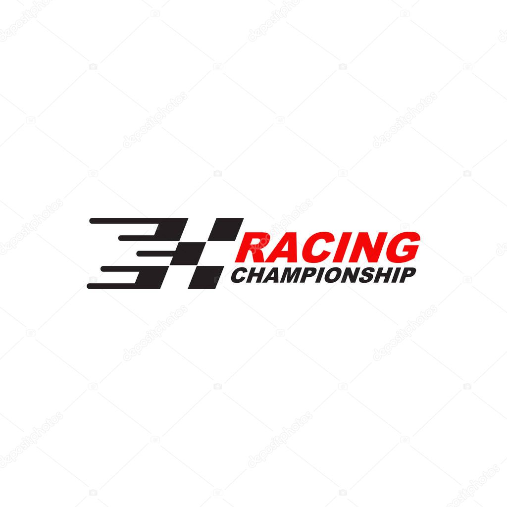 Race flag icon logo design vector illustration template