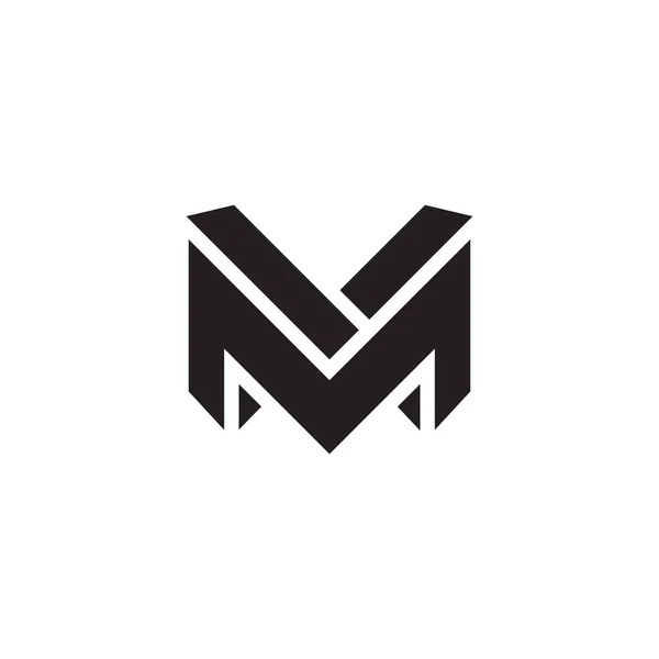 M文字ラインアートデザインと初期ロゴ — ストックベクタ