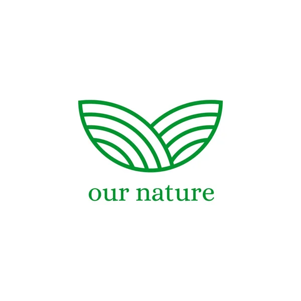 Modelo vetorial de design de logotipo de colina verde abstrato — Vetor de Stock