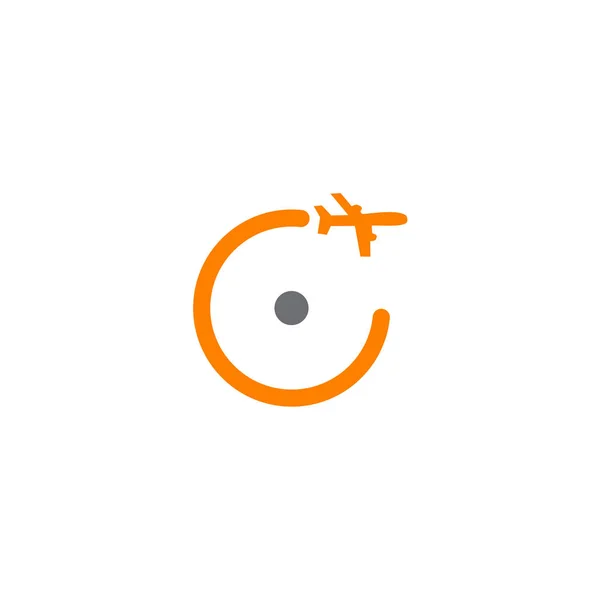 Travel company logo design with using plane icon vector template — Stock Vector