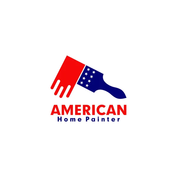 Amerikanischer Home Painter Logo Design — Stockvektor