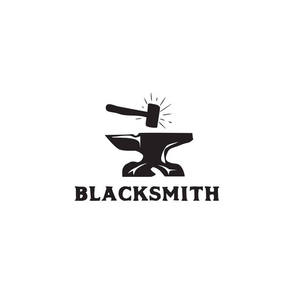 Blacksmith icon logo design inspiration vector illustration