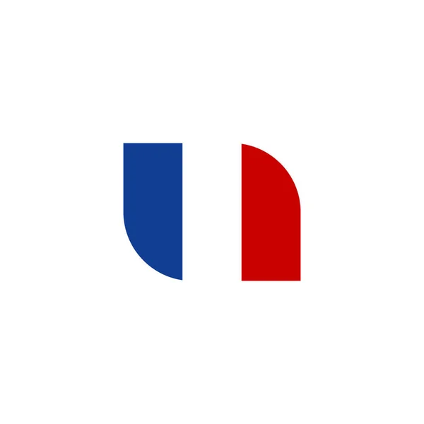 Fransa bayrağı amblem simge logo tasarım vektör şablonu — Stok Vektör