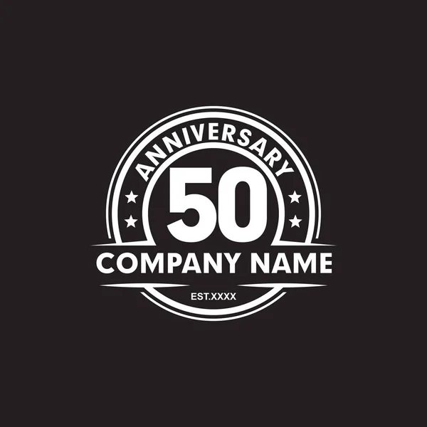 Modèle vectoriel de conception de logo emblème 50e anniversaire — Image vectorielle