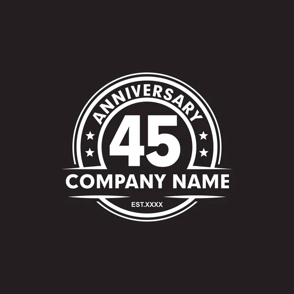 45e verjaardag embleem logo ontwerp vector template — Stockvector