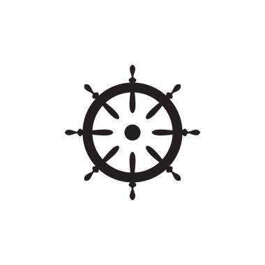 Gemi direksiyon simgesi logo tasarım şablonu