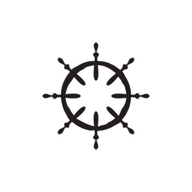 Gemi direksiyon simgesi logo tasarım şablonu