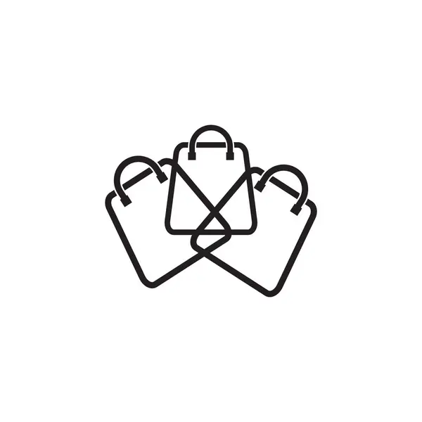 Diseño del logotipo de la bolsa de compras — Vector de stock
