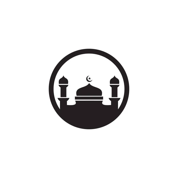 Modèle vectoriel de conception de logo d'icône de bâtiment mosquée — Image vectorielle