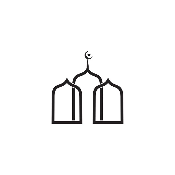 Šablona návrhu loga budovy mešity — Stockový vektor