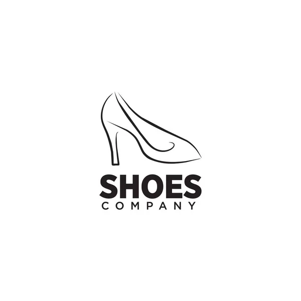 Woman shoes logo design vector template — Stock Vector