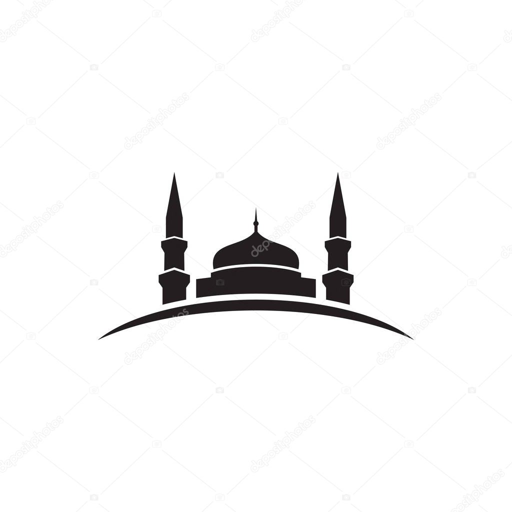 Mosque building icon logo design vector template illustration