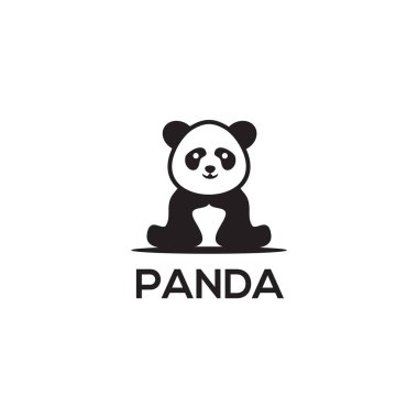 Panda simgesi logo tasarım şablonu