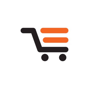 Alışveriş Arabası Logosu Tasarım Vektörü Şablonu