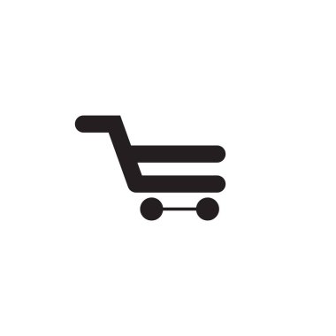 Alışveriş arabası simgesi logo tasarım şablonu