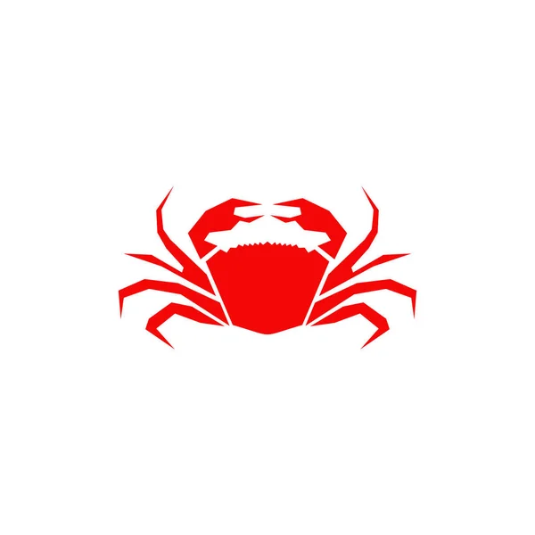 Modèle d'illustration vectorielle de conception d'icône de logo de crabe rouge — Image vectorielle