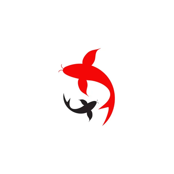 Koi peces icono logotipo diseño vector plantilla — Archivo Imágenes Vectoriales