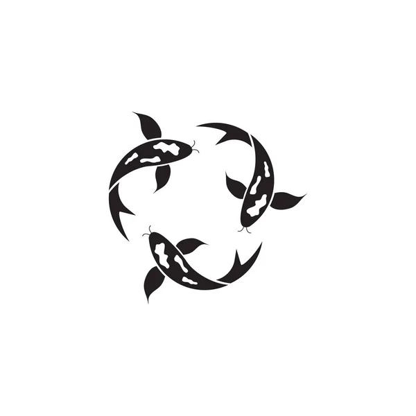 Modèle vectoriel de conception de logo icône de poisson koï — Image vectorielle