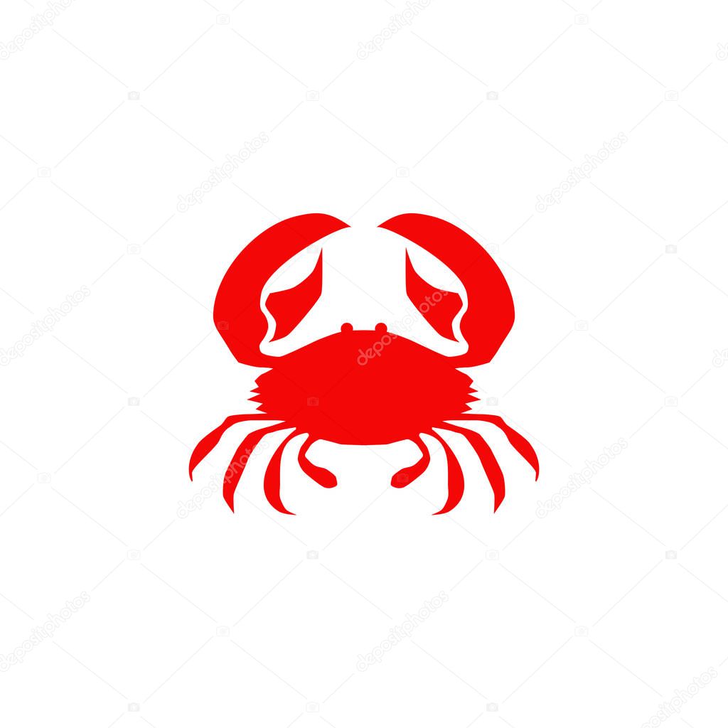 Red crab logo icon design vector illustration template