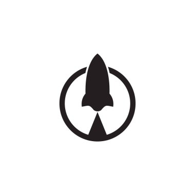 Roket simgesi logo tasarımı vektör çizim şablonu