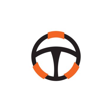Otomobil direksiyon logosu tasarım vektör şablonu