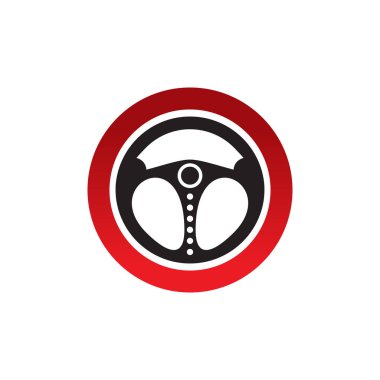 Otomobil direksiyon logosu tasarım vektör şablonu