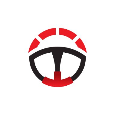Otomobil direksiyon logosu tasarım vektör şablonu
