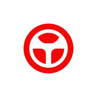 Otomobil direksiyon logosu tasarım vektör şablonu