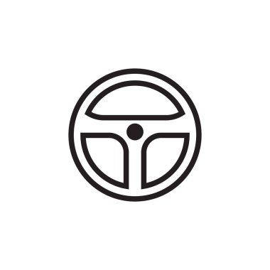Otomobil direksiyon logosu tasarım vektör şablonu
